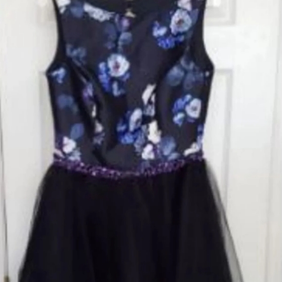 Mon Cheri Dresses & Skirts - SOLD  Blue floral Mon Cheri dress size 14